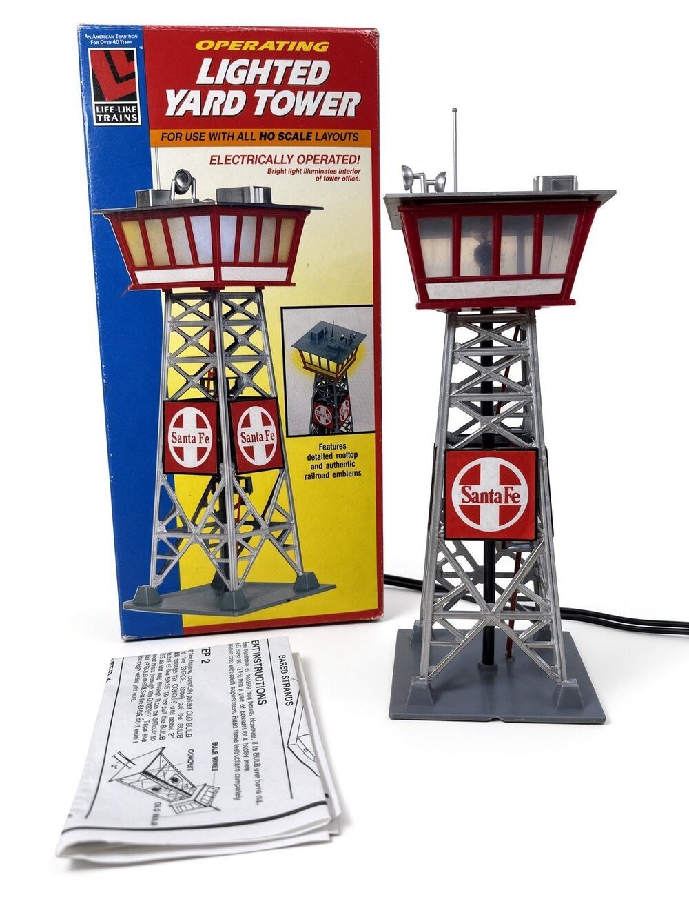 Life-Like HO Lighted Yard Tower 8208 Santa Fe